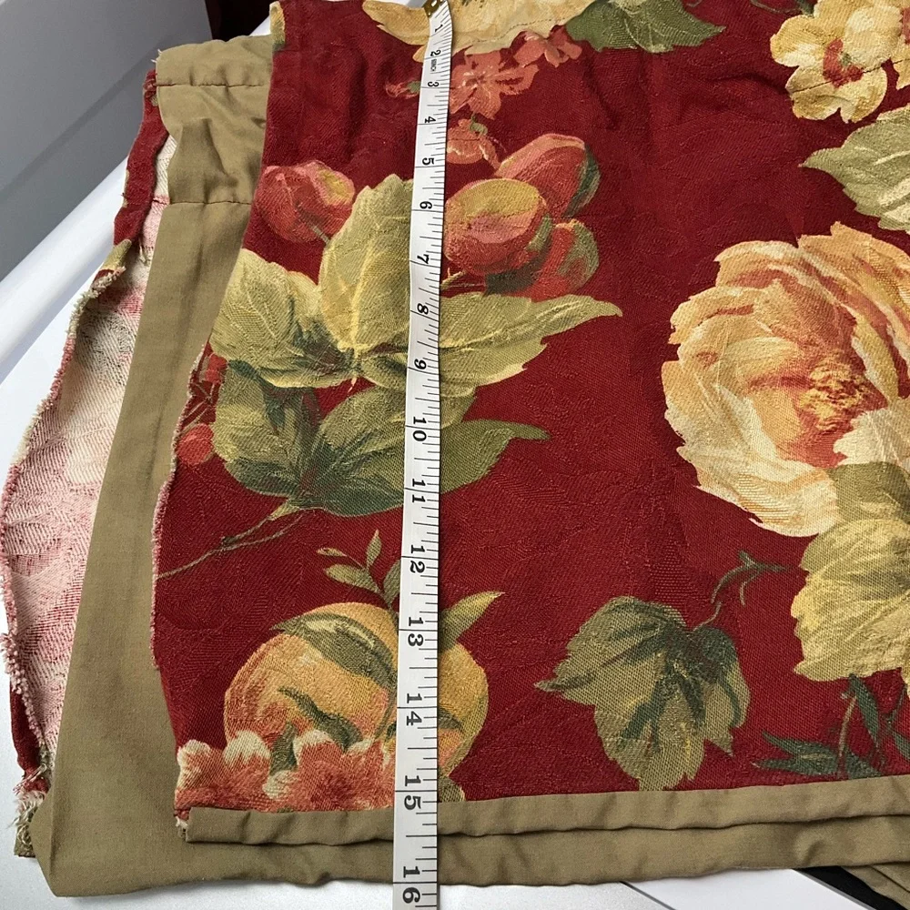 HANDMADE Floral Valances (3) Curtains in Red and Green